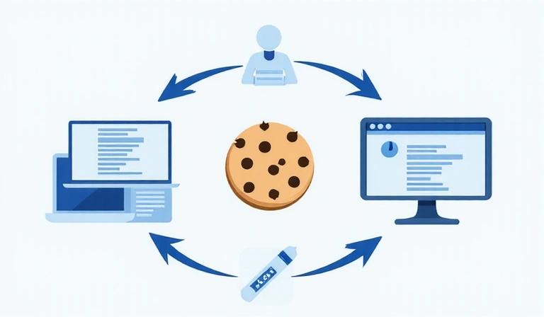 Cookie-k működésének szemléltetése